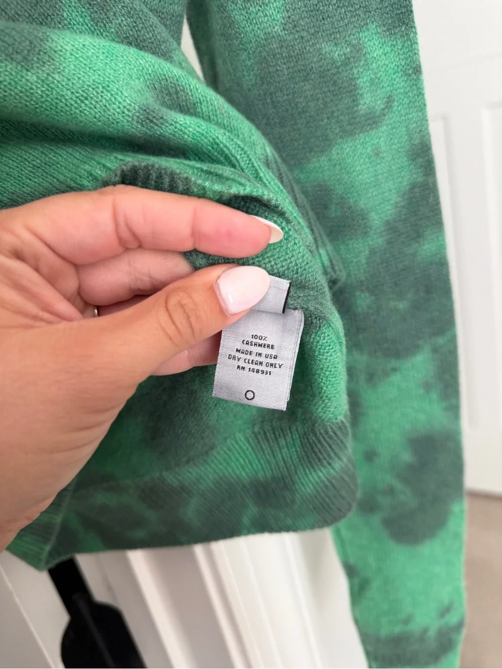 The Elder Statesman Hot Tranquility Tie-Dyed Cashmere Sweater Green - Picture 5 of 6